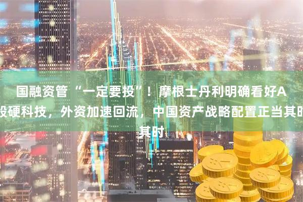 国融资管 “一定要投”！摩根士丹利明确看好A股硬科技，外资加速回流，中国资产战略配置正当其时