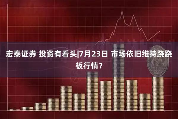 宏泰证券 投资有看头|7月23日 市场依旧维持跷跷板行情？